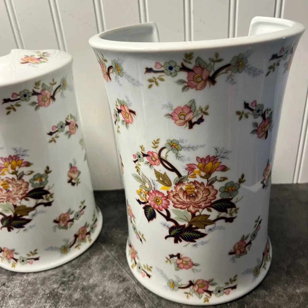 Vintage Porcelain Transferware Floral Bathroom Set | *SEE NOTE | Cottage